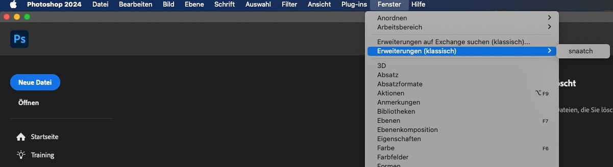Adobe Photoshop mit Rosetta öffnen