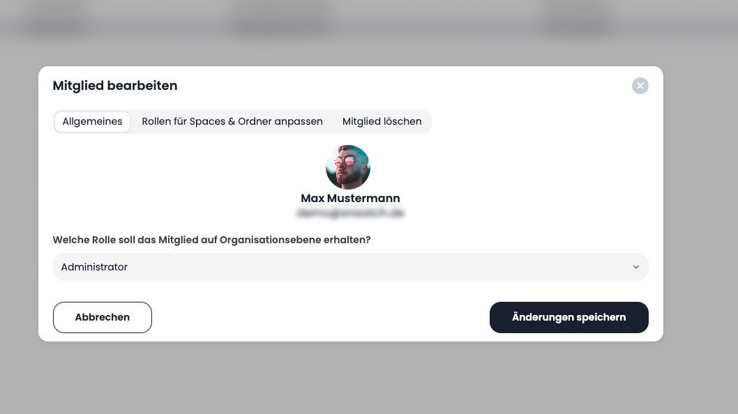 Rechtemanagement in snaatch